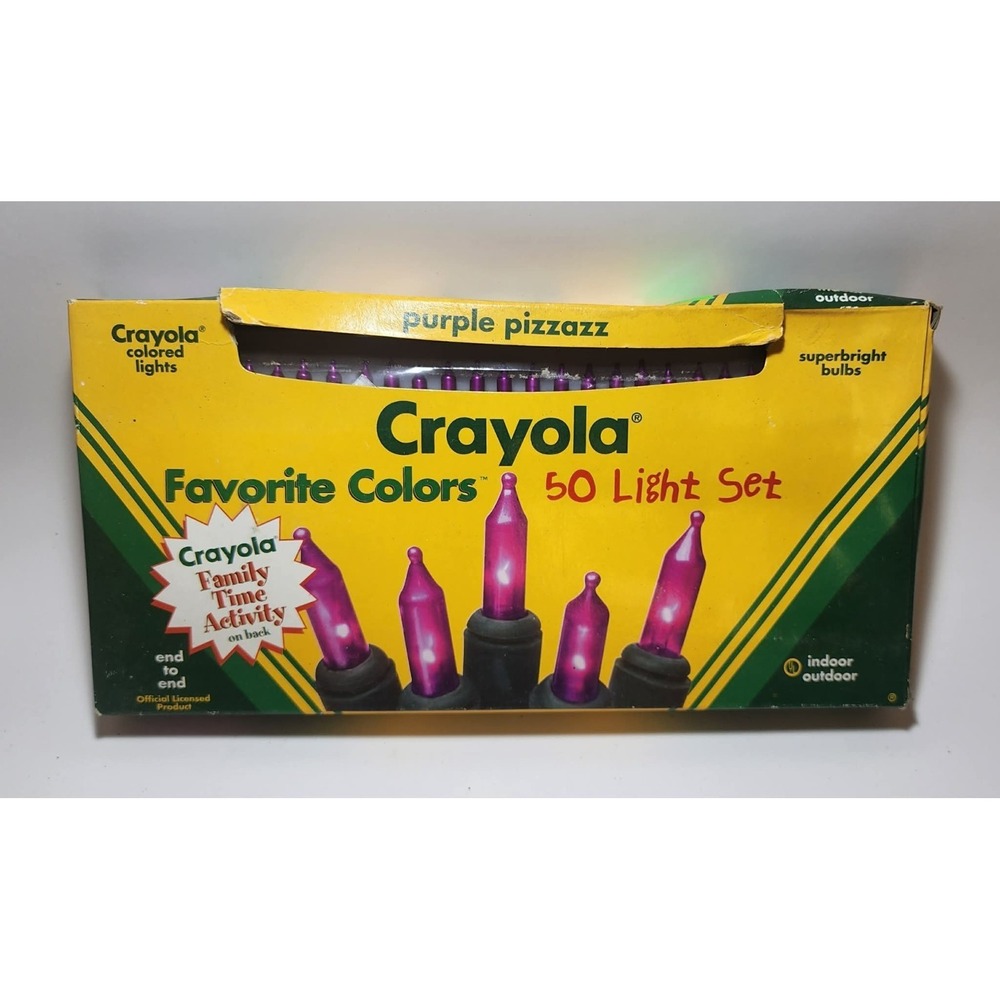Crayola Purple Pizzazz 50 Light Set Favorite Colors Halloween Christmas NOS